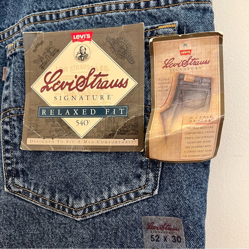 Vintage Levis 540 Jeans Mens 52x30 Blue Brown Tab Cotton Relaxed Made In USA NEW